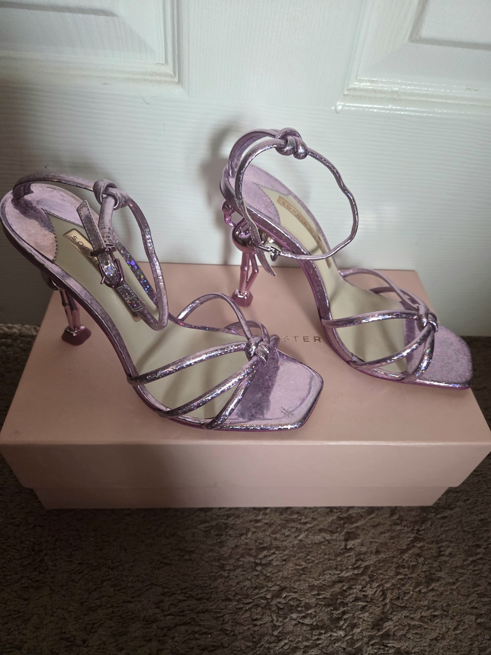Sophia Webster AUTHENTIC Metallic Lilac Strappy High-Heel Sandals